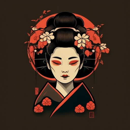 Geisha face collection icon