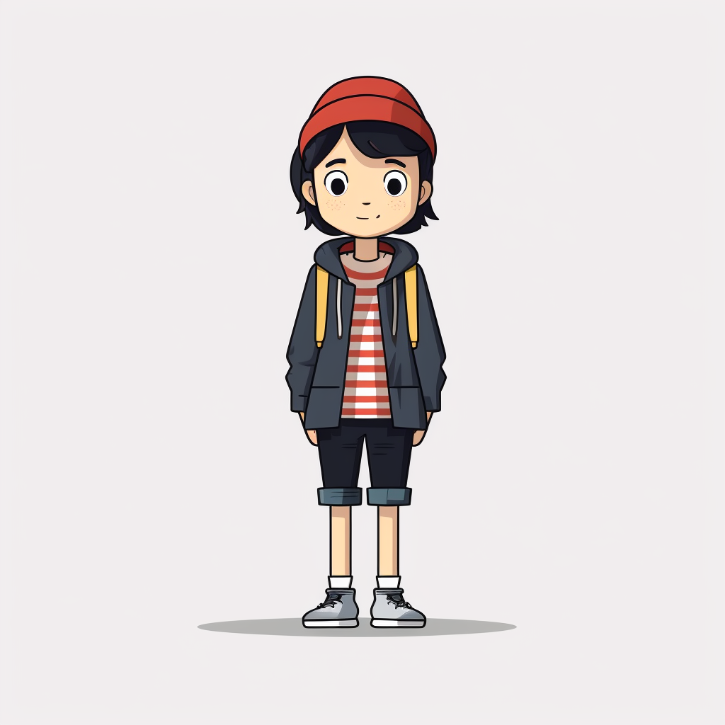 Genderless clipart character in vector style