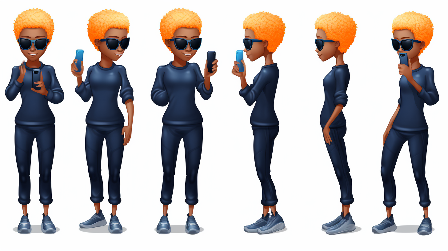 Gen Z Black Woman with Short Orange Hair