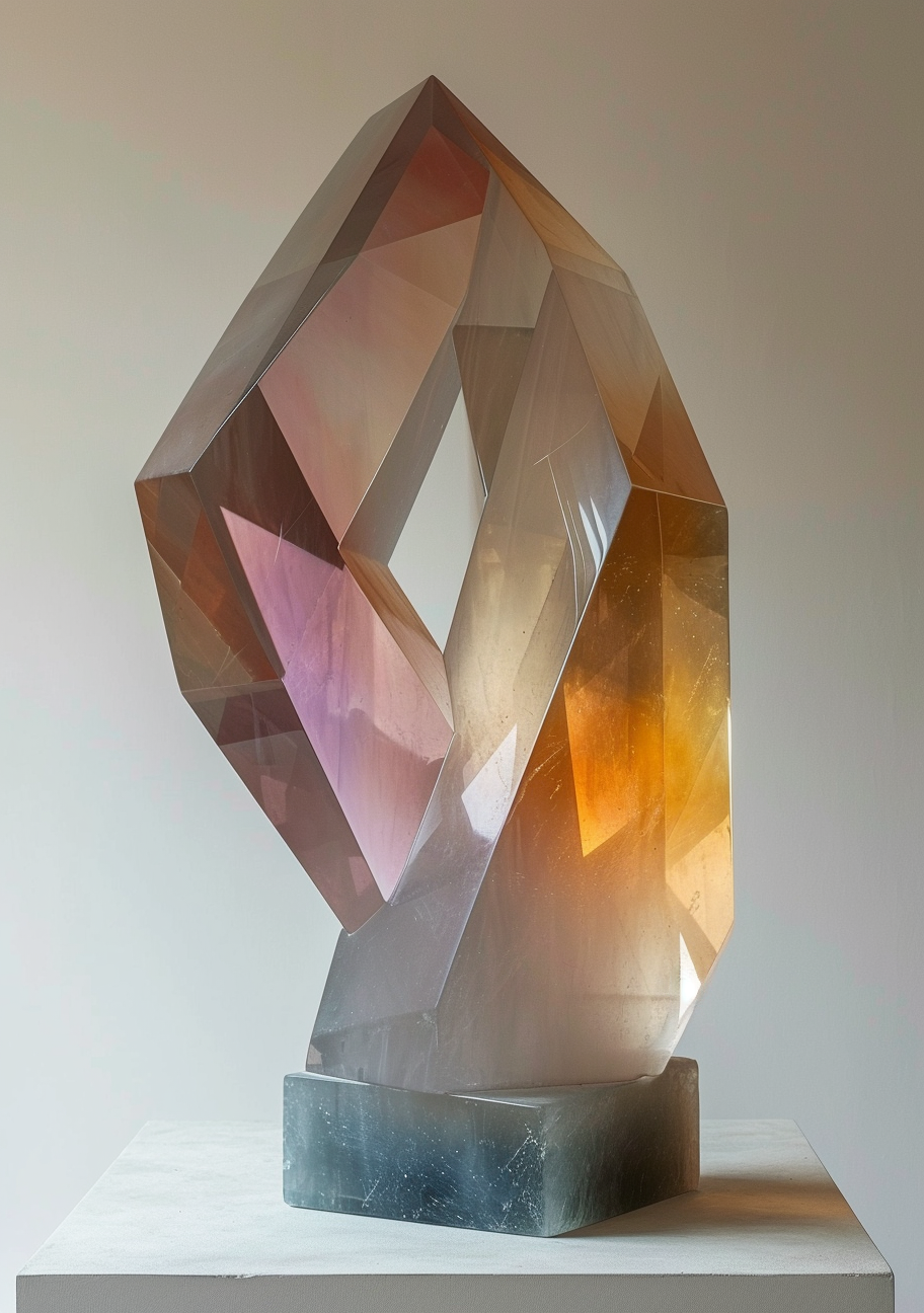 Geometric epoxy perspex sculpture