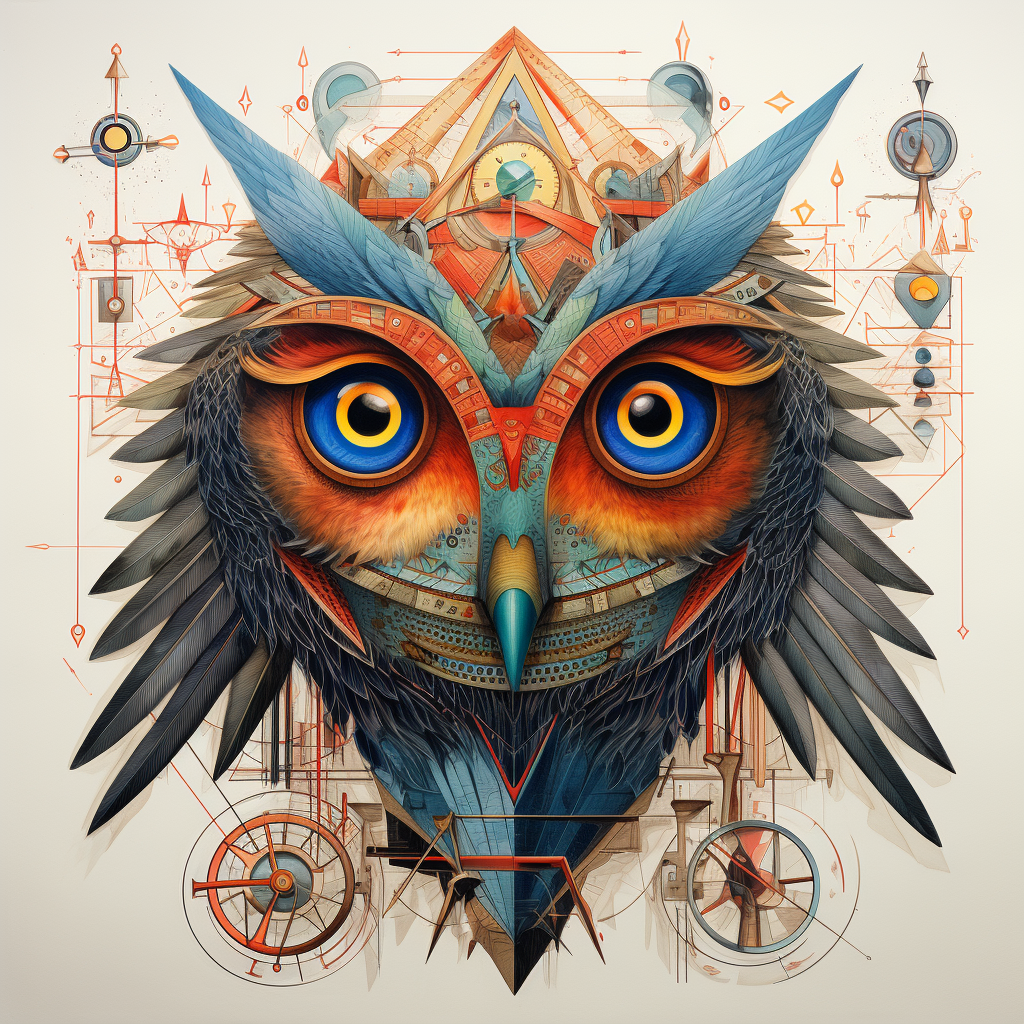 Geometric ophanim with mesmerizing eyes and wings