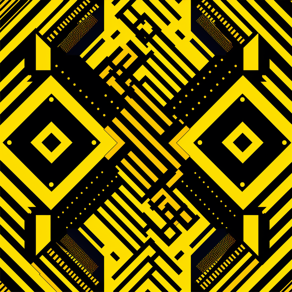 Black and Yellow Geometric Pattern Cartoon