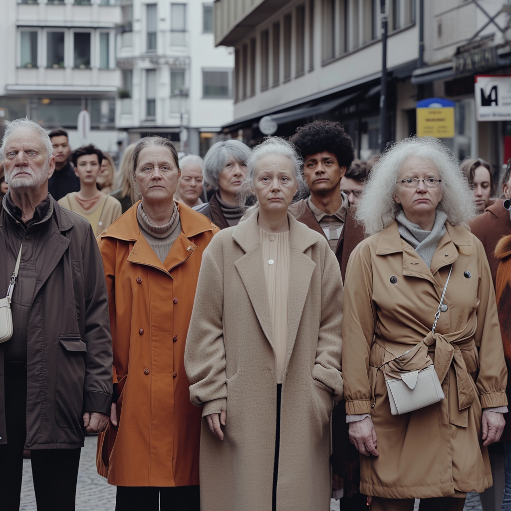 Group of People on German Street