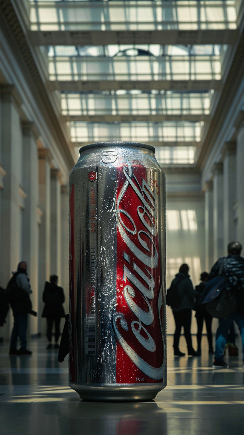 Beer can in museum exhibit