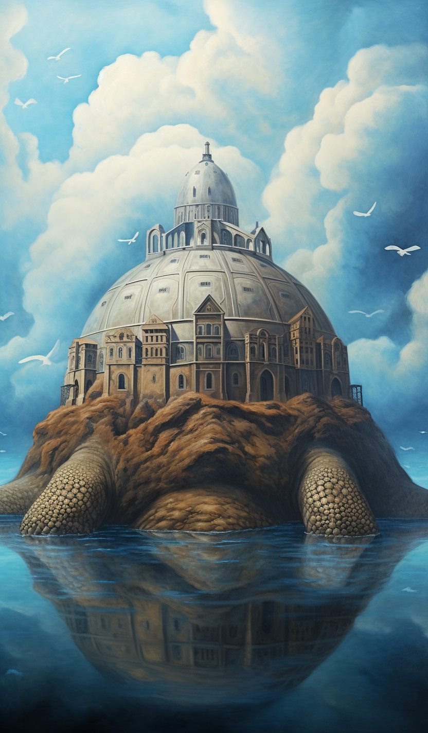 Image of a Giant Sand Turtle in a Medieval Fantasy Setting