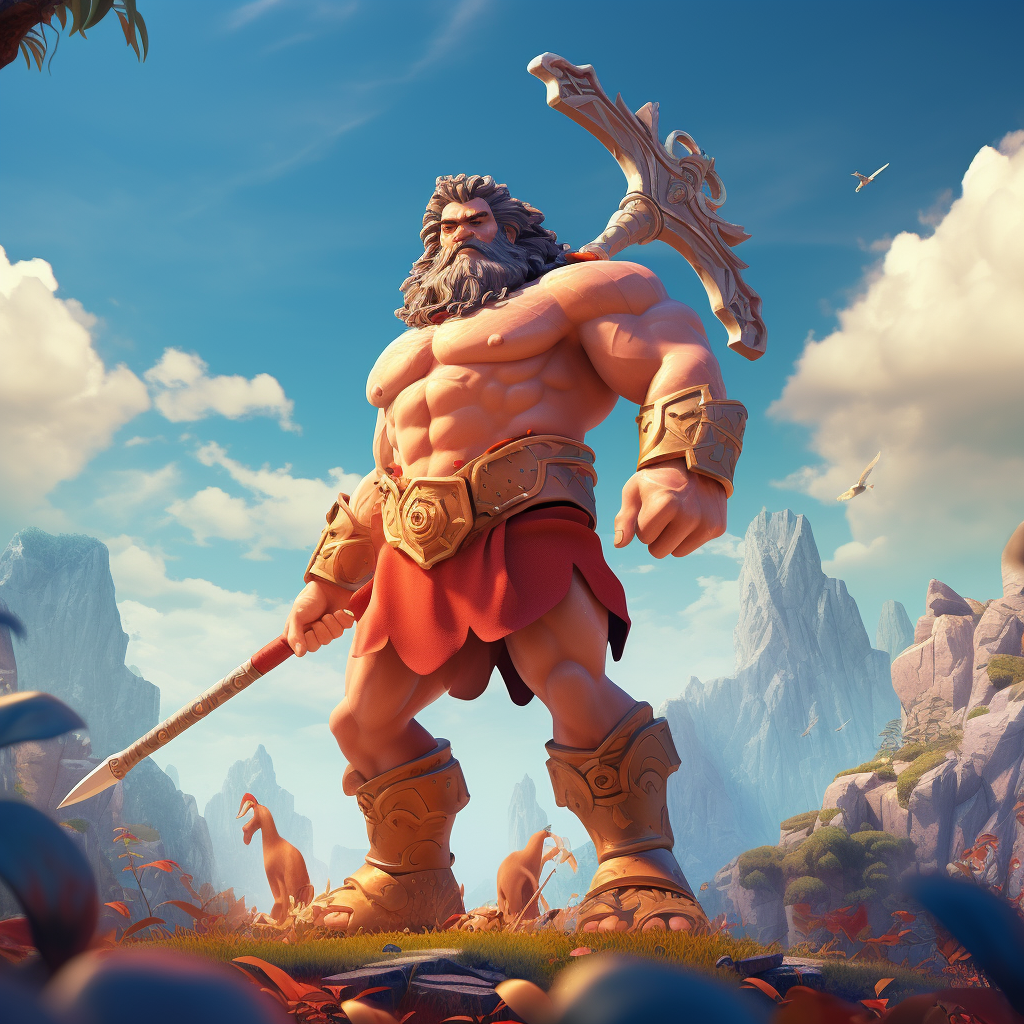 Strong Giant with Baton and Shield