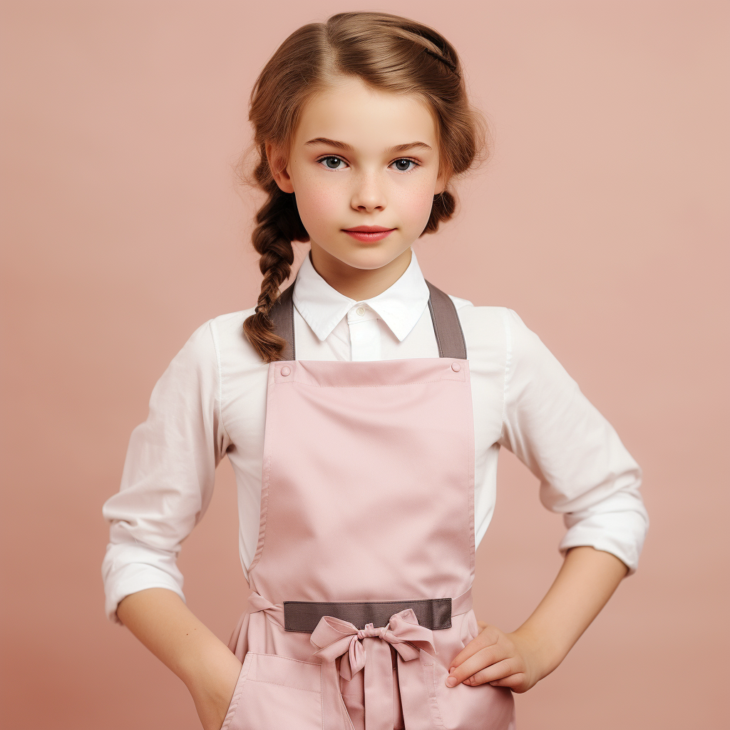 Girl baking in apron