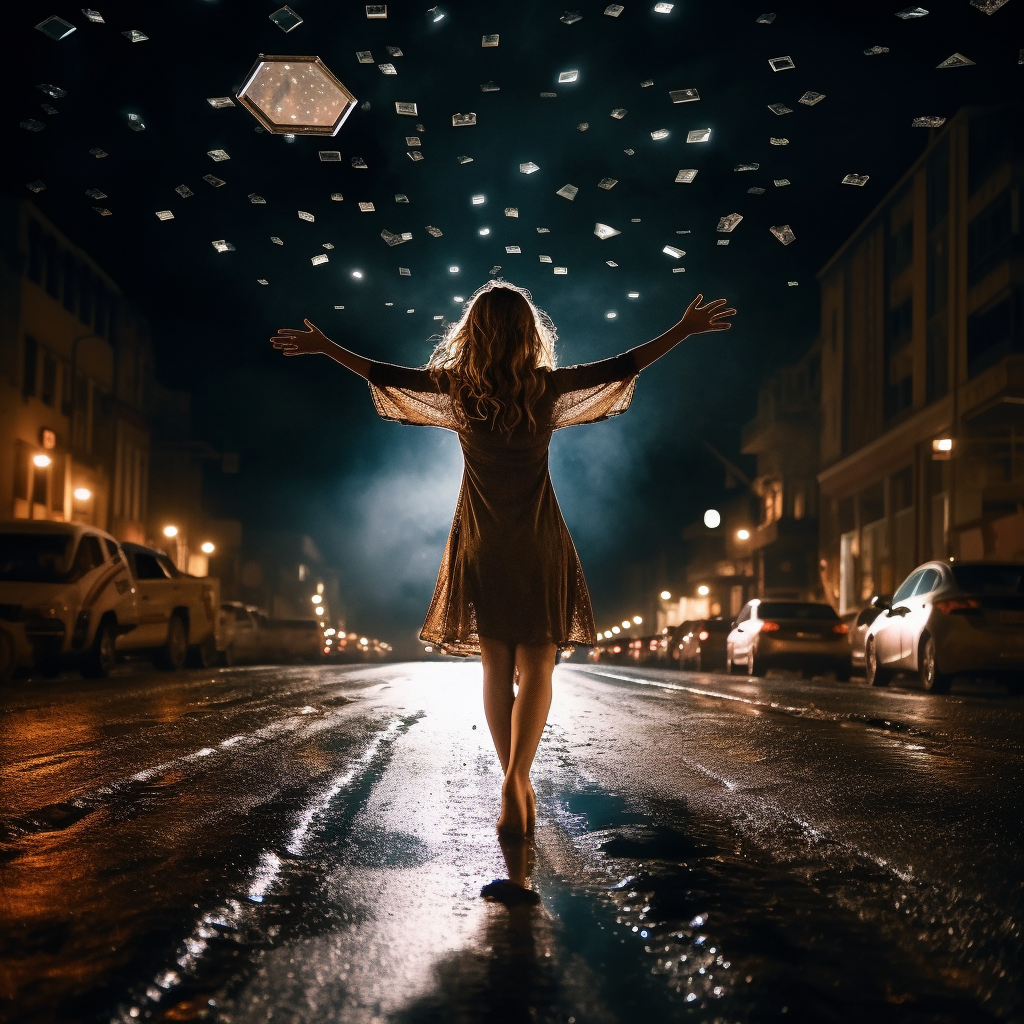 Angry girl throwing glass plate on road