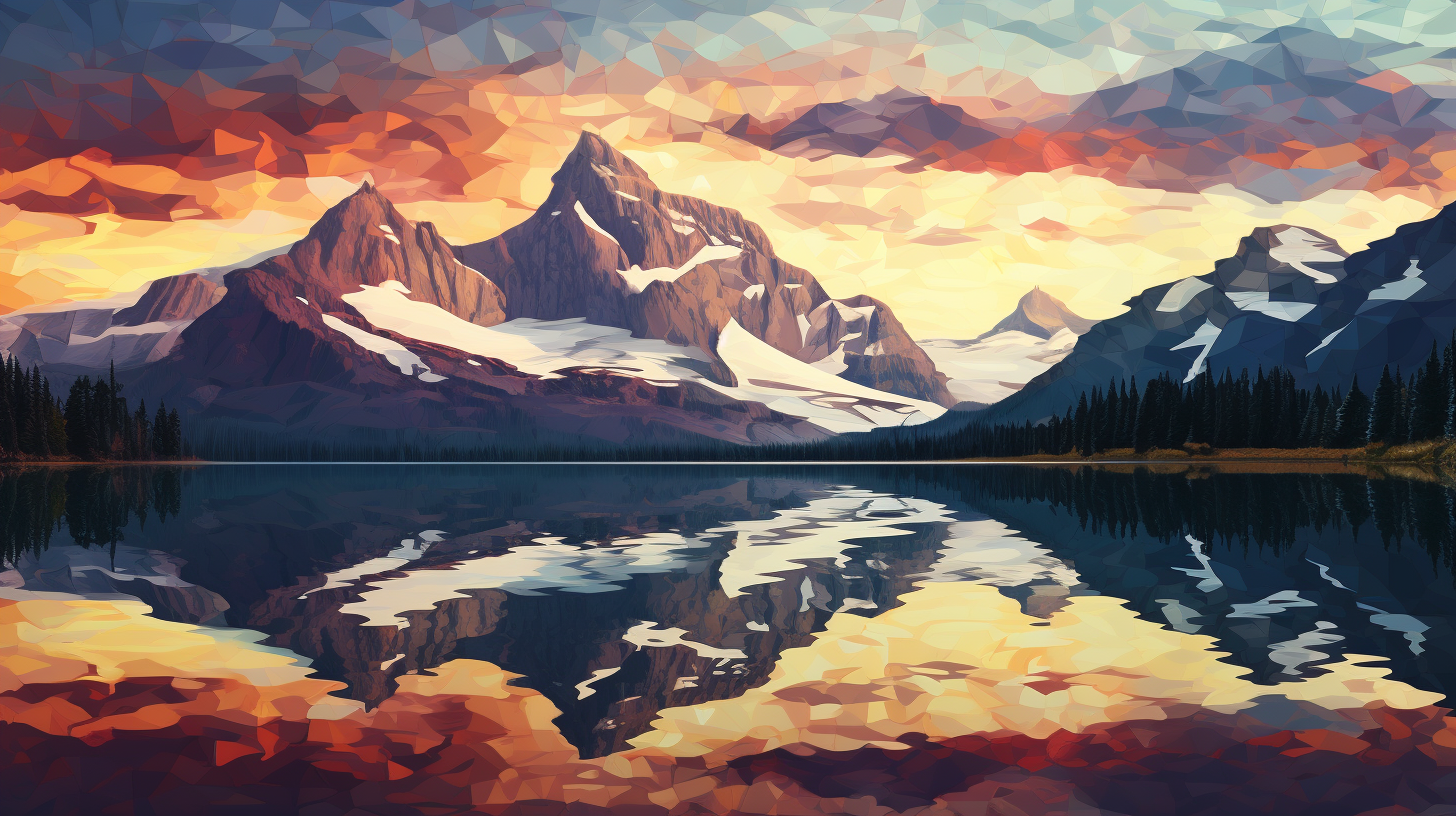 Pixelated art of Glacier National Park