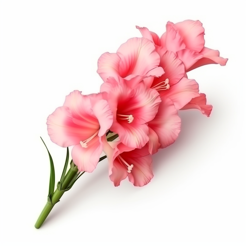 Gladiolus flowers on white background