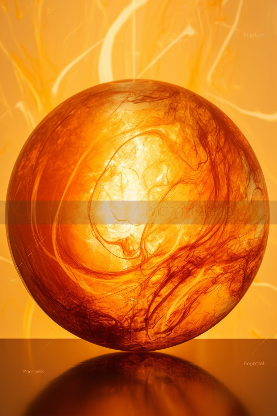 Beautiful Swirling Details Inside Warm Orange Sphere