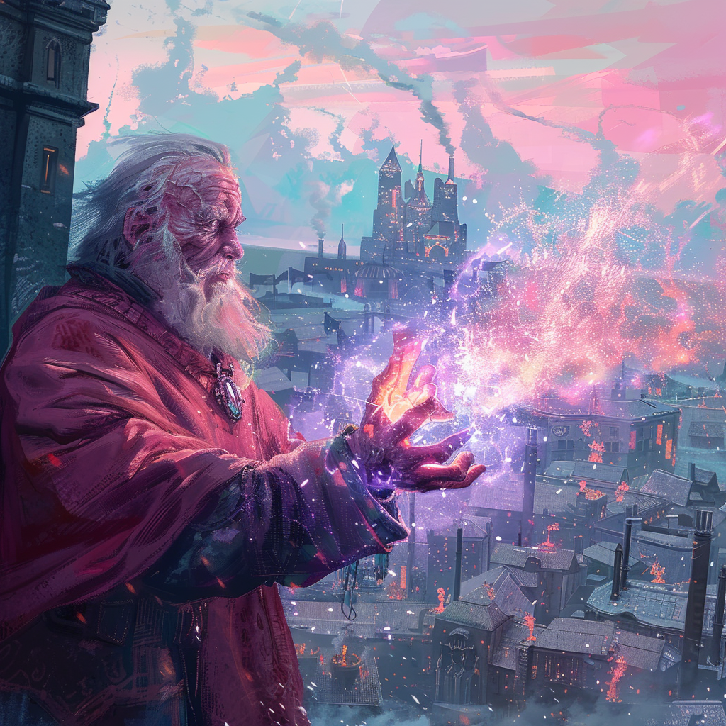 Gnome mage casting magic energy