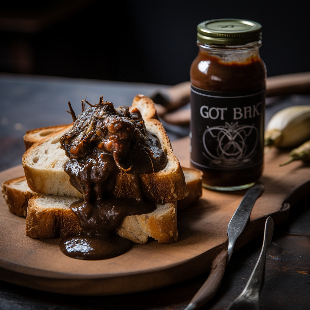 Chimpanzee-friendly Goat Sauce spread on toast