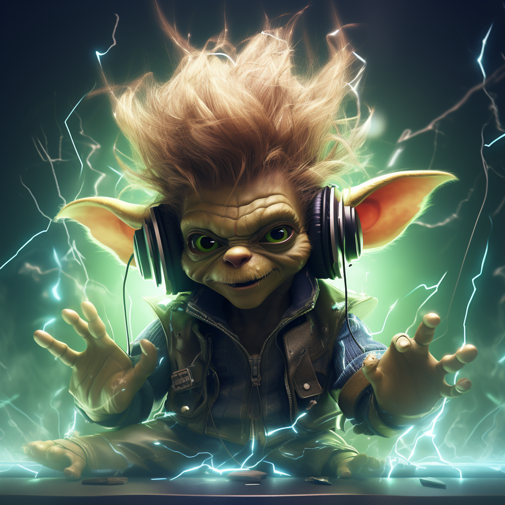 Goblin DJ with lightning effects