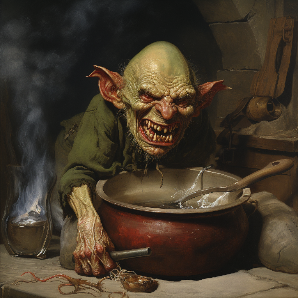 Goblin with Cooking Pot Helmet