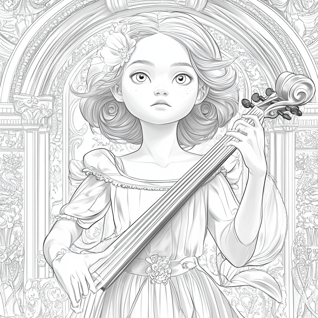 Goddess Viole Coloring Page Illustration