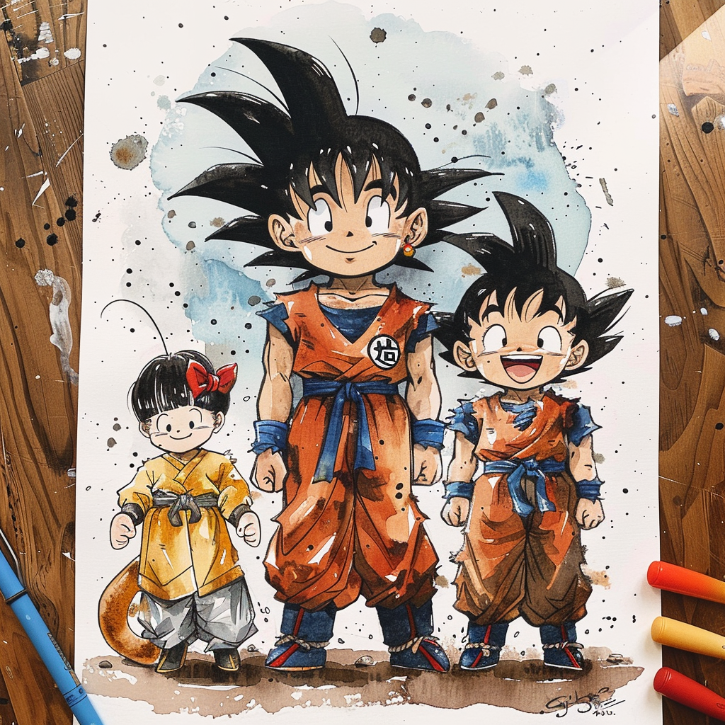 Happy Goku Family Portrait Together