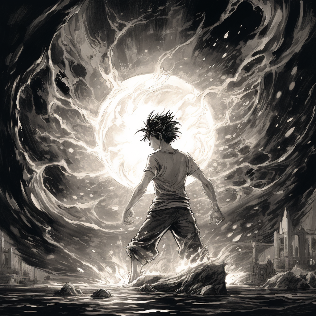 Super Sayajin Goku throwing a fireball