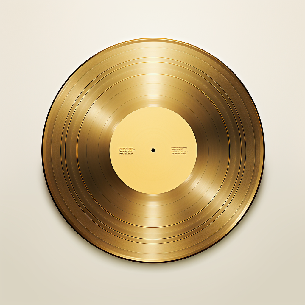 Minimal gold disk record vinyl