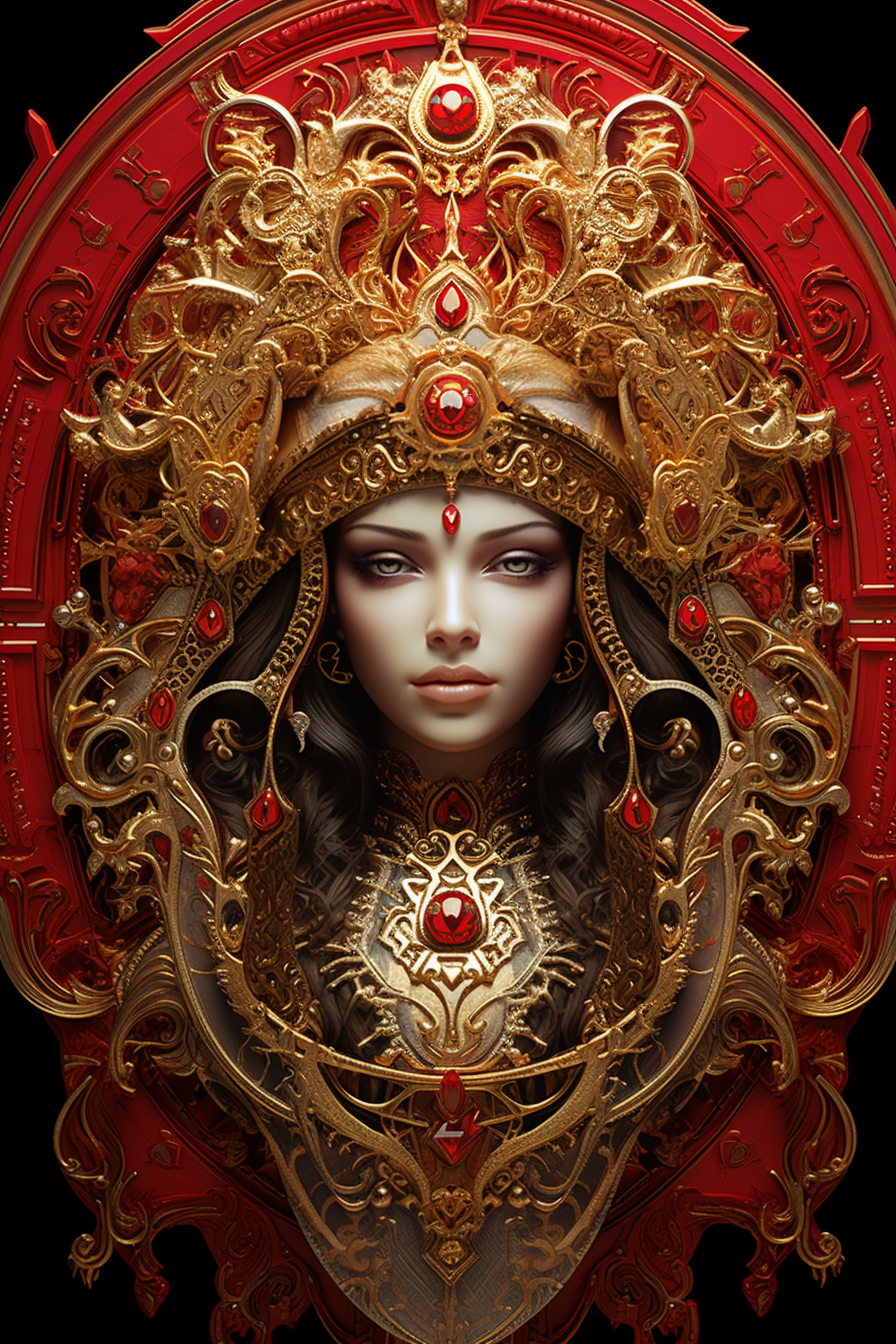 Detailed and Realistic Gold and Red Icon