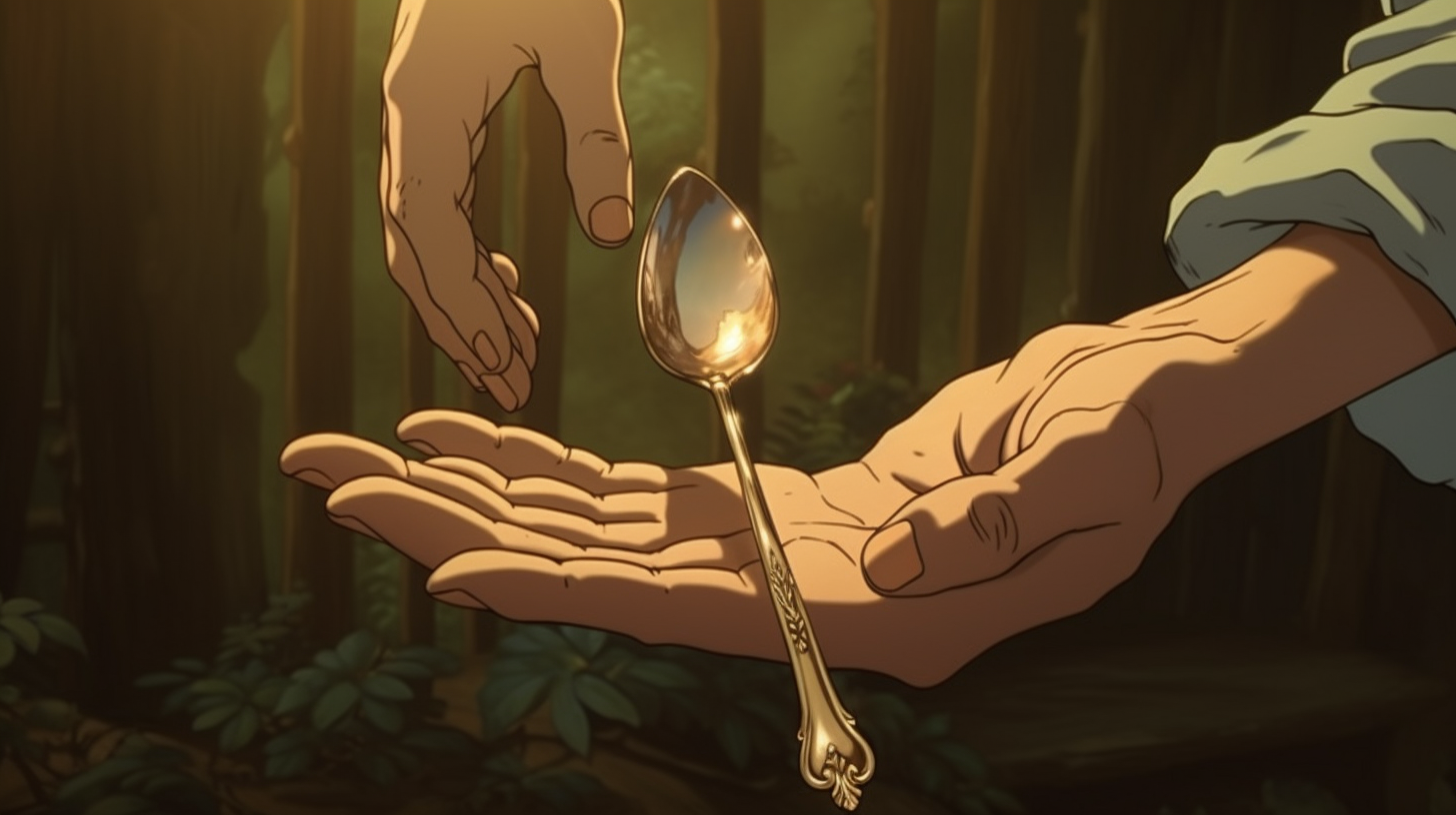 Gold Spoon Baby Hand, Studio Ghibli Style