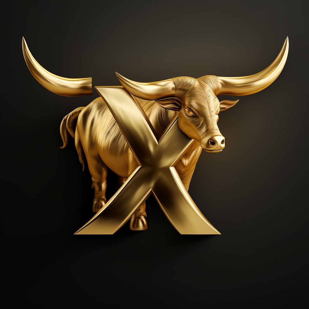 Stylish gold XO bull logo