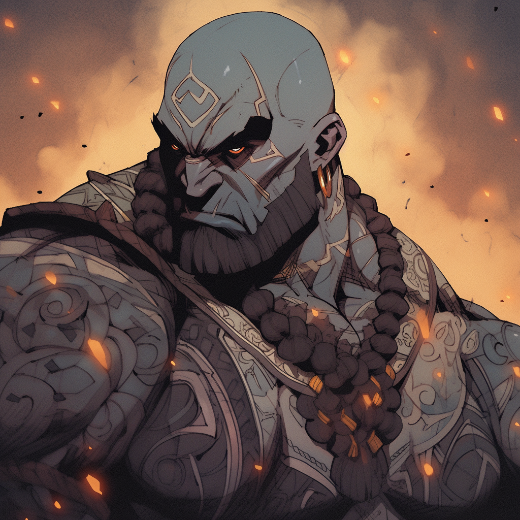 Powerful Goliath Warlord with Tribal Piercings