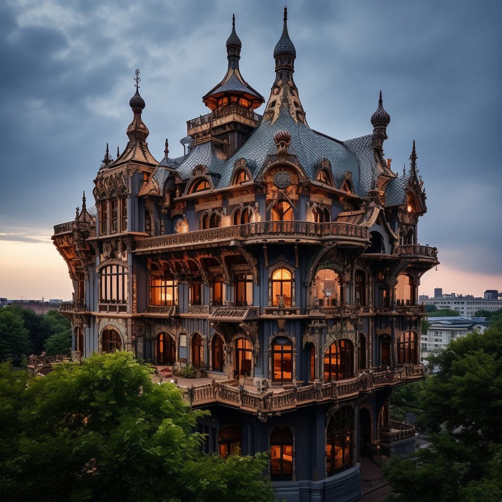 Beautiful house on tall building