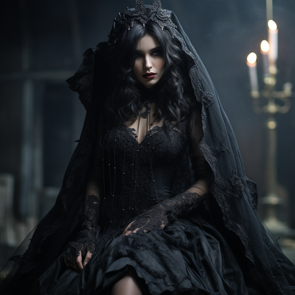 Beautiful goth girl embracing her dark soul