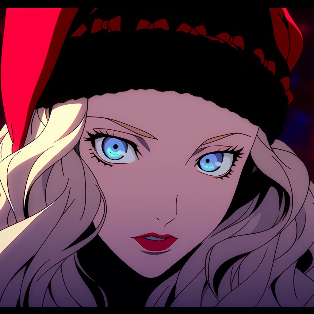 Gothic blonde woman wearing Santa hat