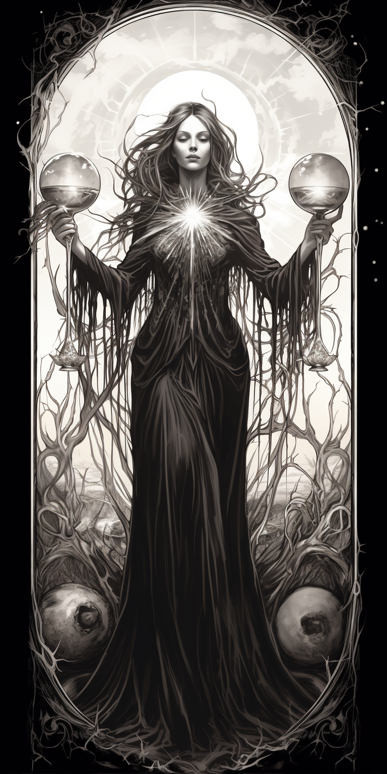 Gothic Temperance Arcana Tarot Illustration