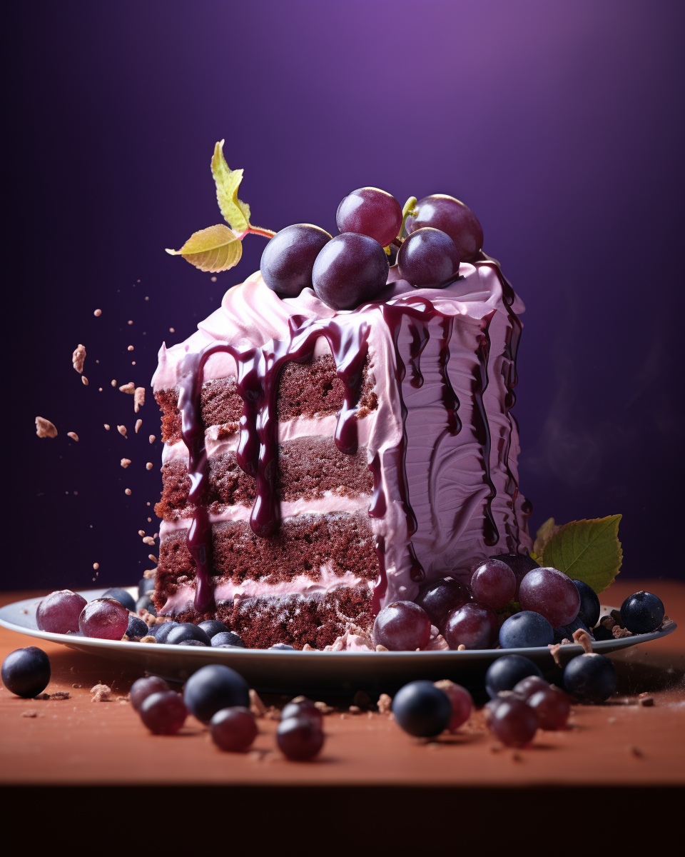 Delicious grape cake with surrealistic vibes