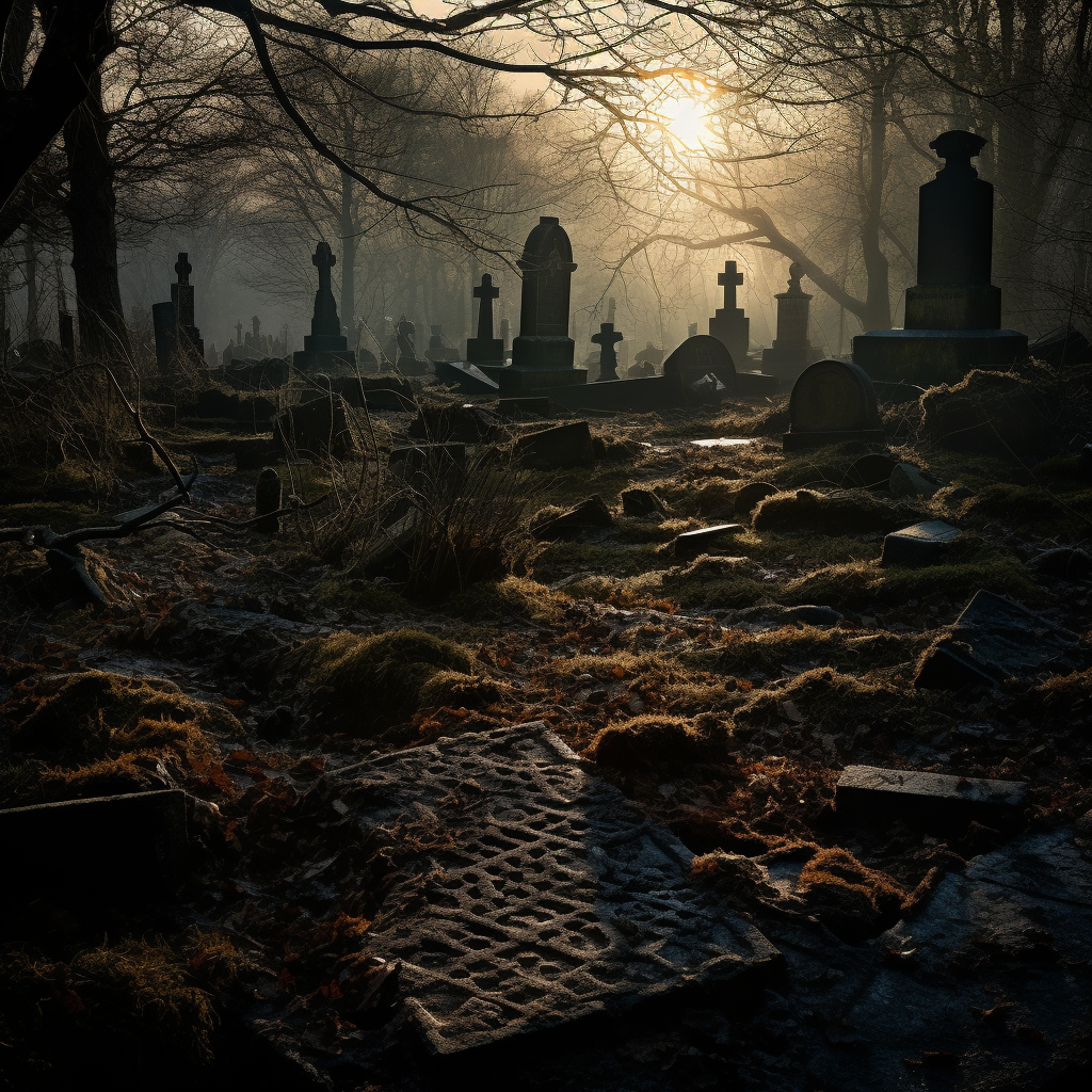 Gravestones in a cemetery memorial stones