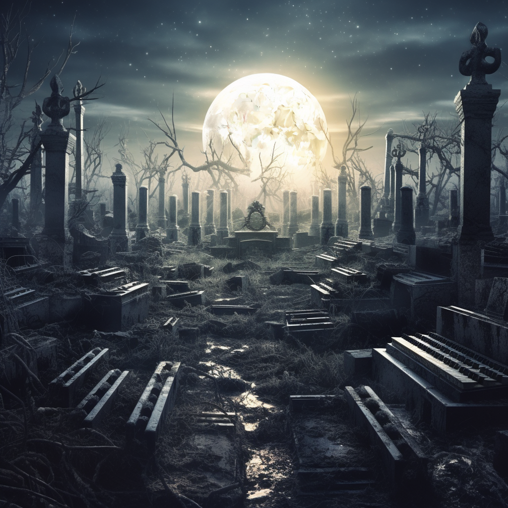 Piano-Key Graves with Moon