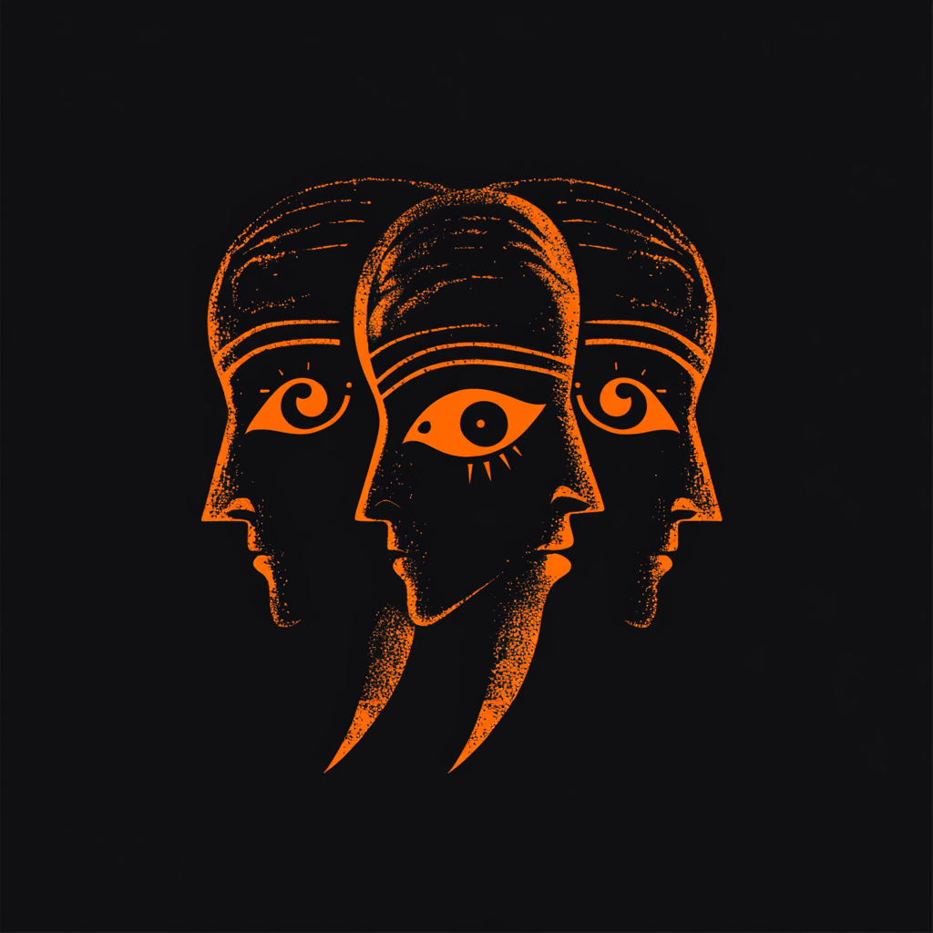 Three Greek Furies Heads Eyes