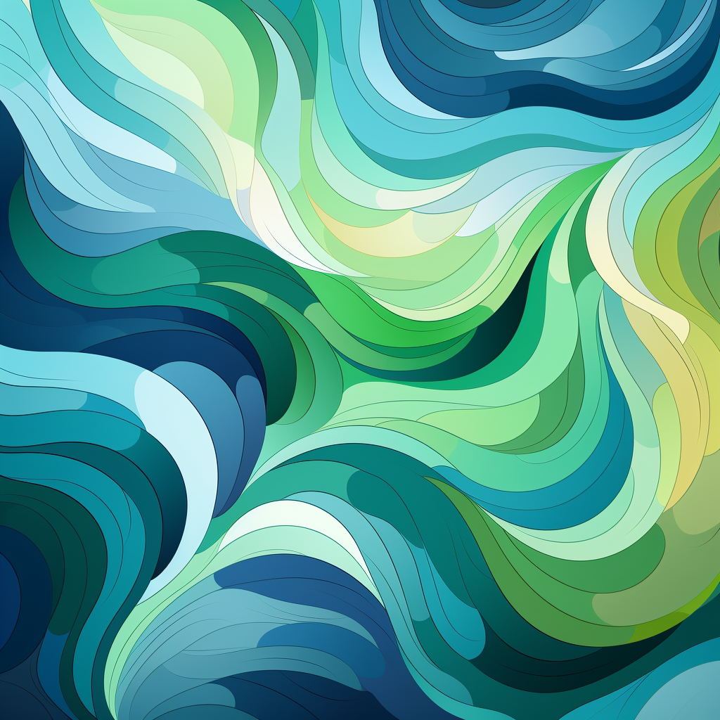 Abstract green and blue pattern representing time