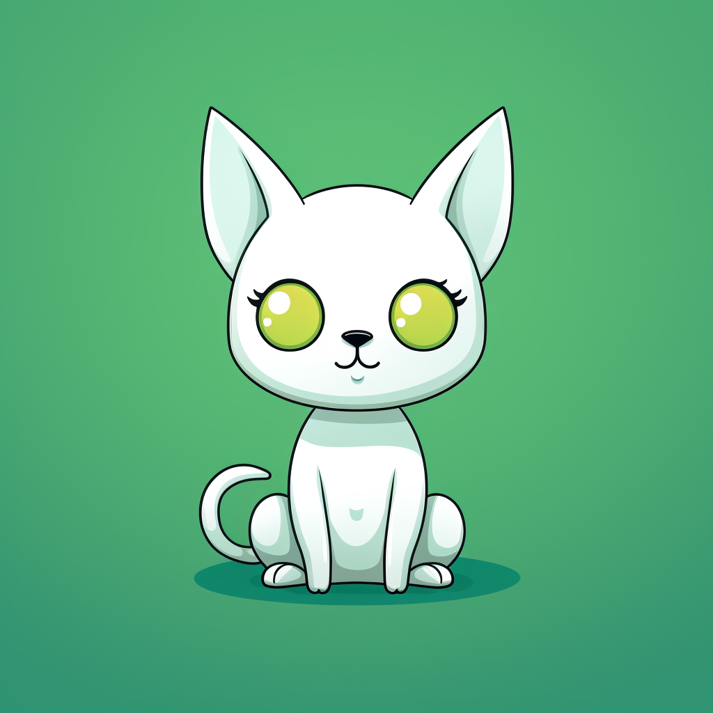 Cute animal sitting on green background