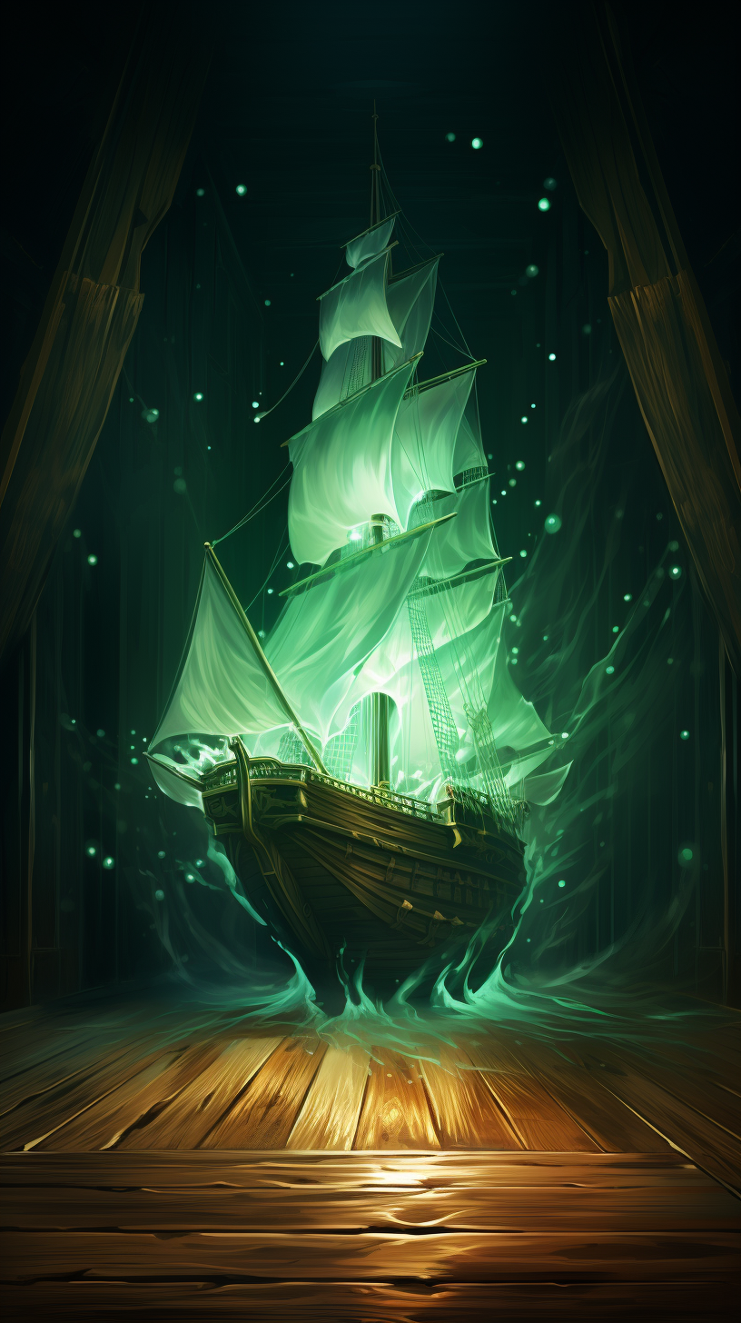 Mysterious Green Crystal in Wooden Ship Room