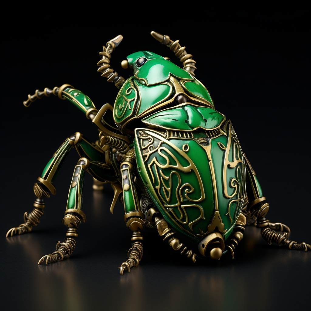 Beautiful Green Junebug Art Nouveau