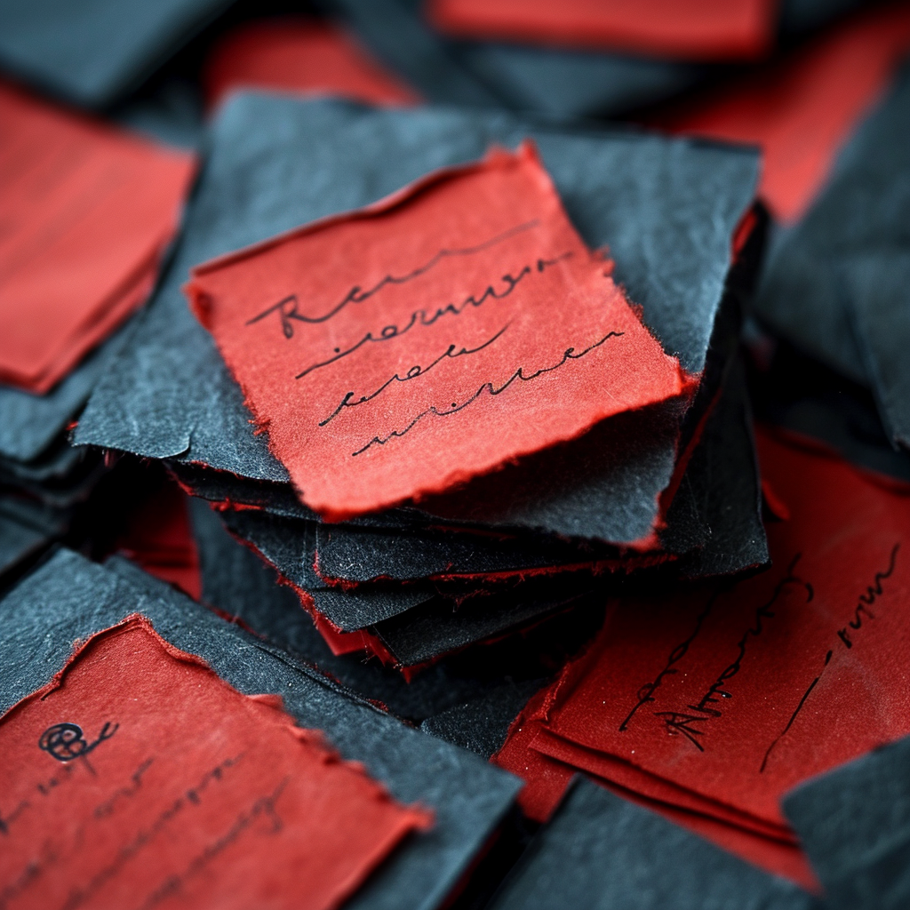 Grey Files with Red Post-it Notes