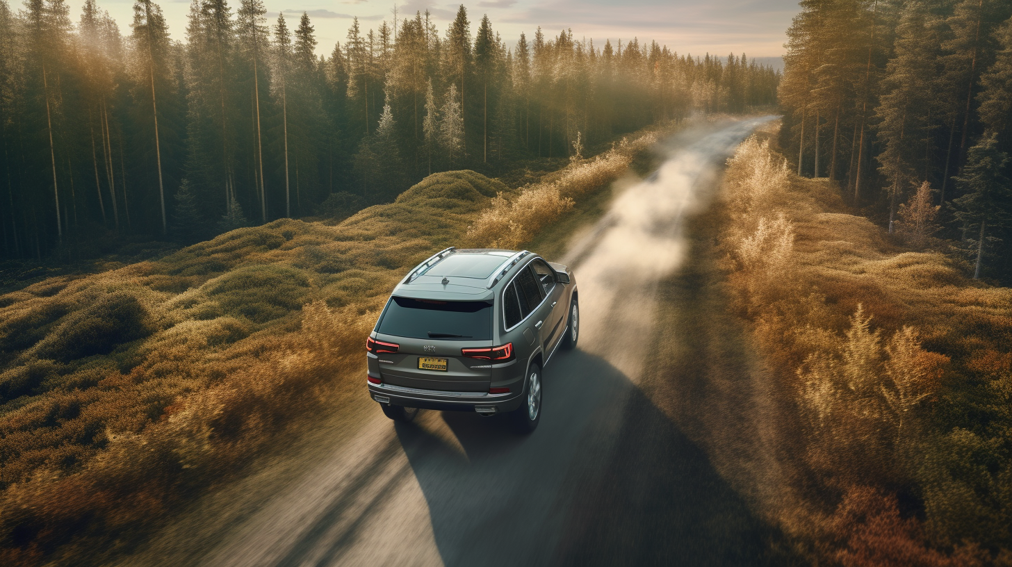 Jeep Grand Cherokee on Forest Road