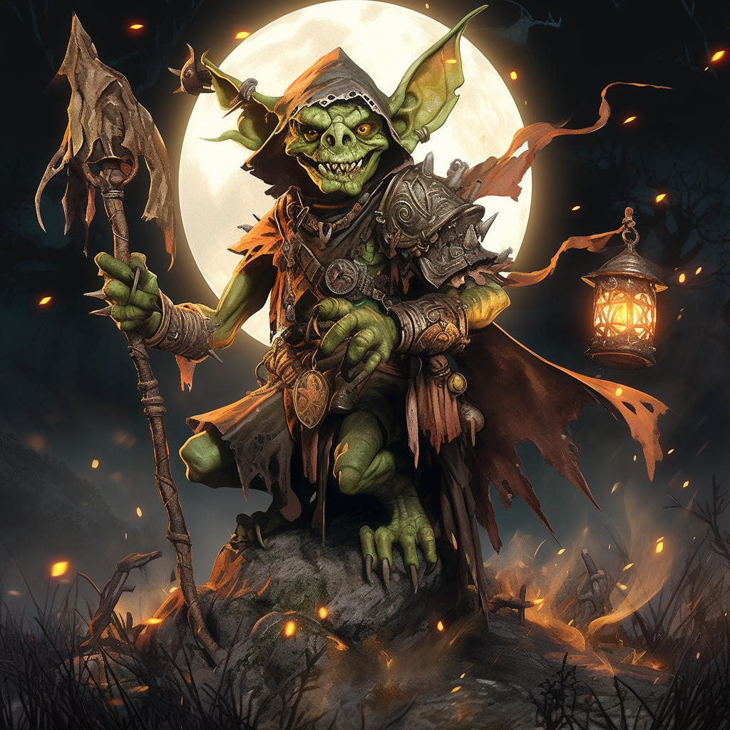 Dark Fantasy Goblin Standard Bearer Artwork