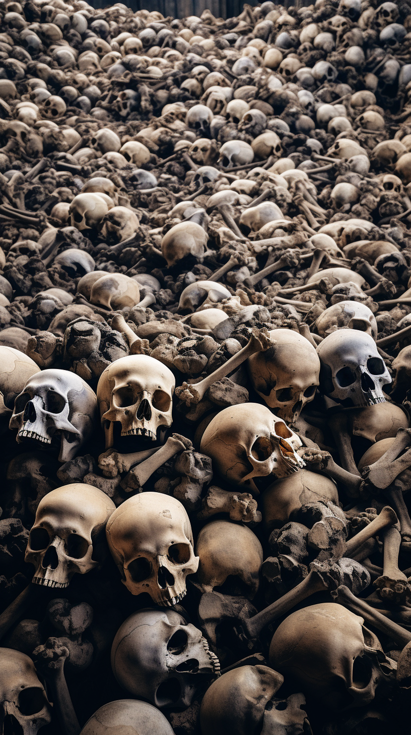 Skulls lying on the ground