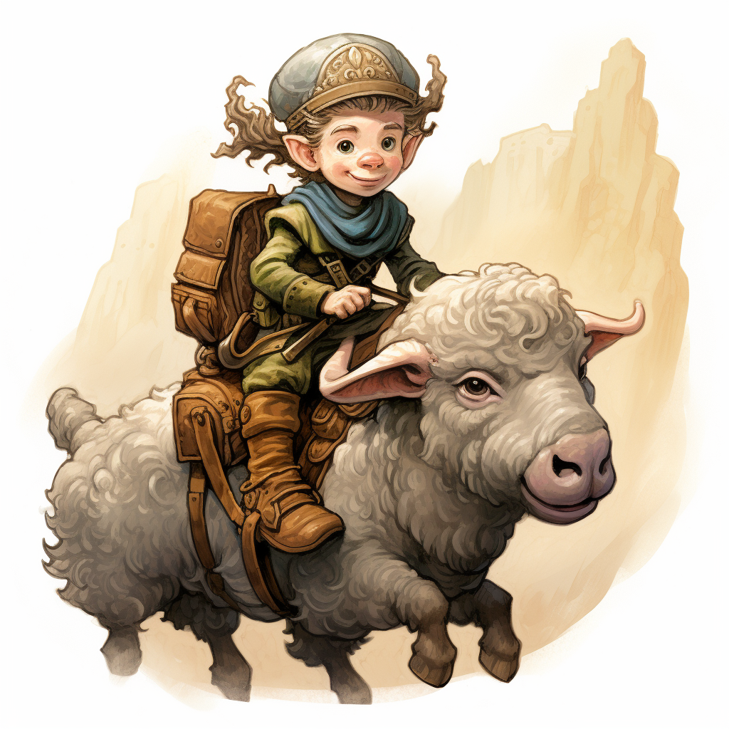 Halfling Ranger Riding Ram with Style