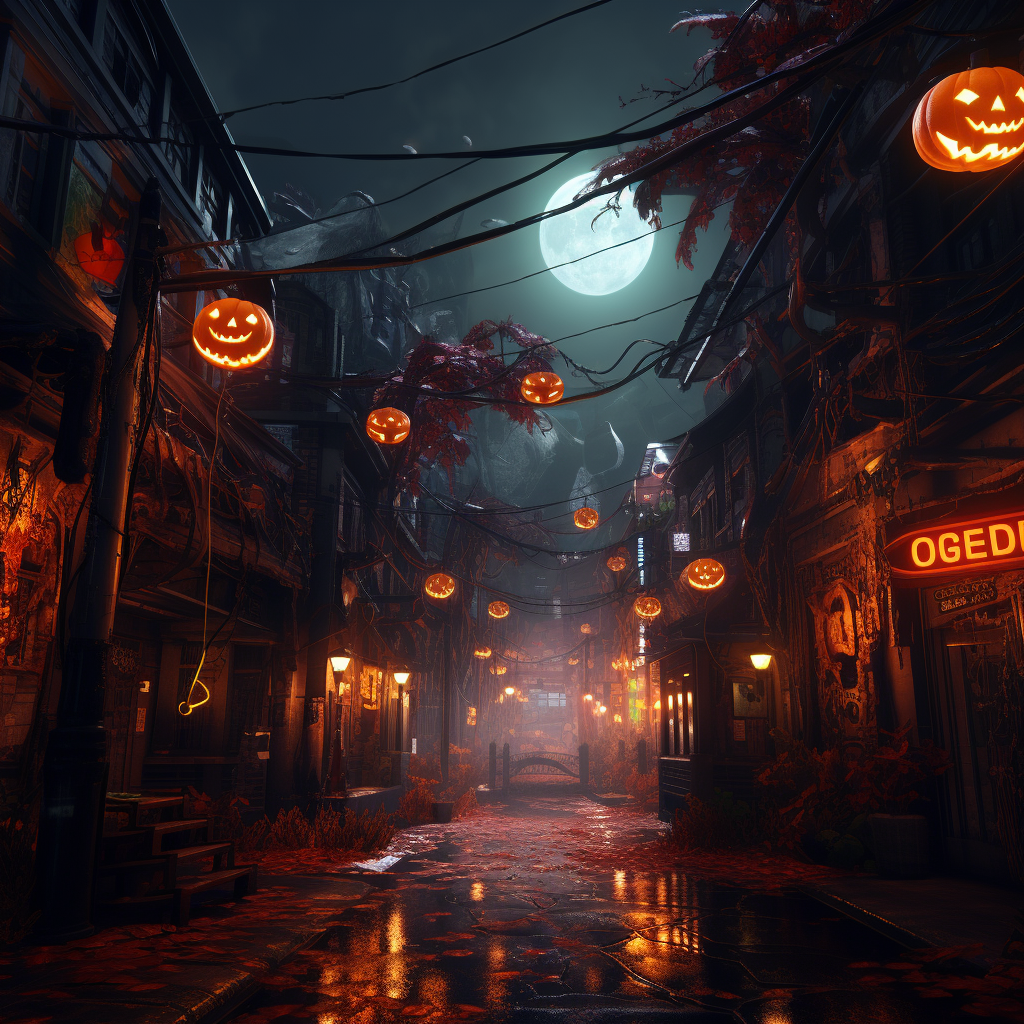 Surreal Halloween Cyberpunk Image in 4K