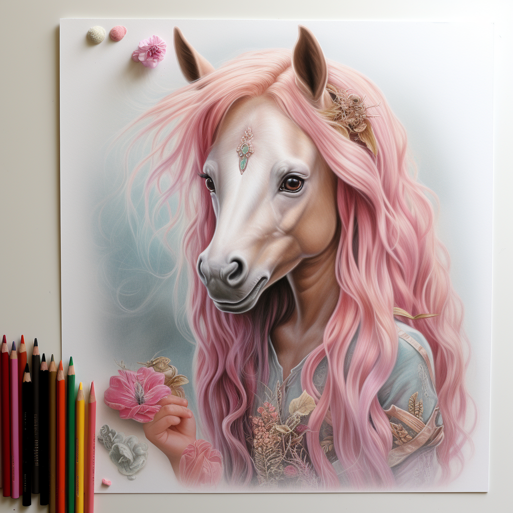 Cute Hand Drawn Unicorn by Girl