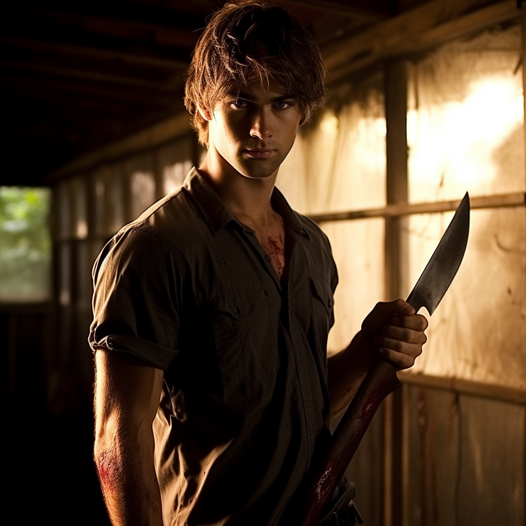 Handsome Chace Crawford as badass action hero