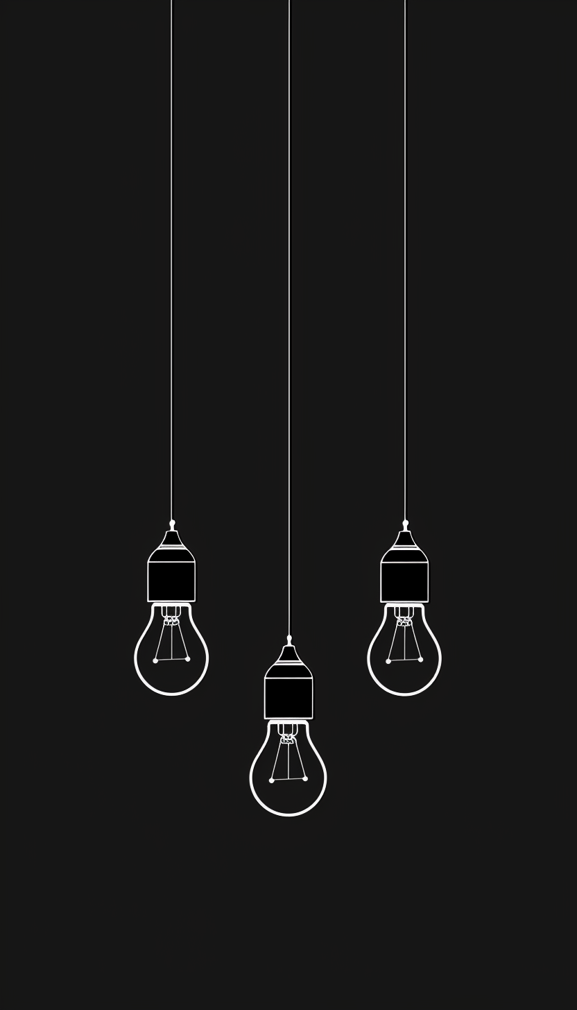 Simple hanging LED bulbs illustration