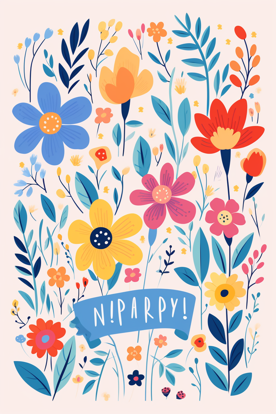 Happy Birthday Flowers Pattern