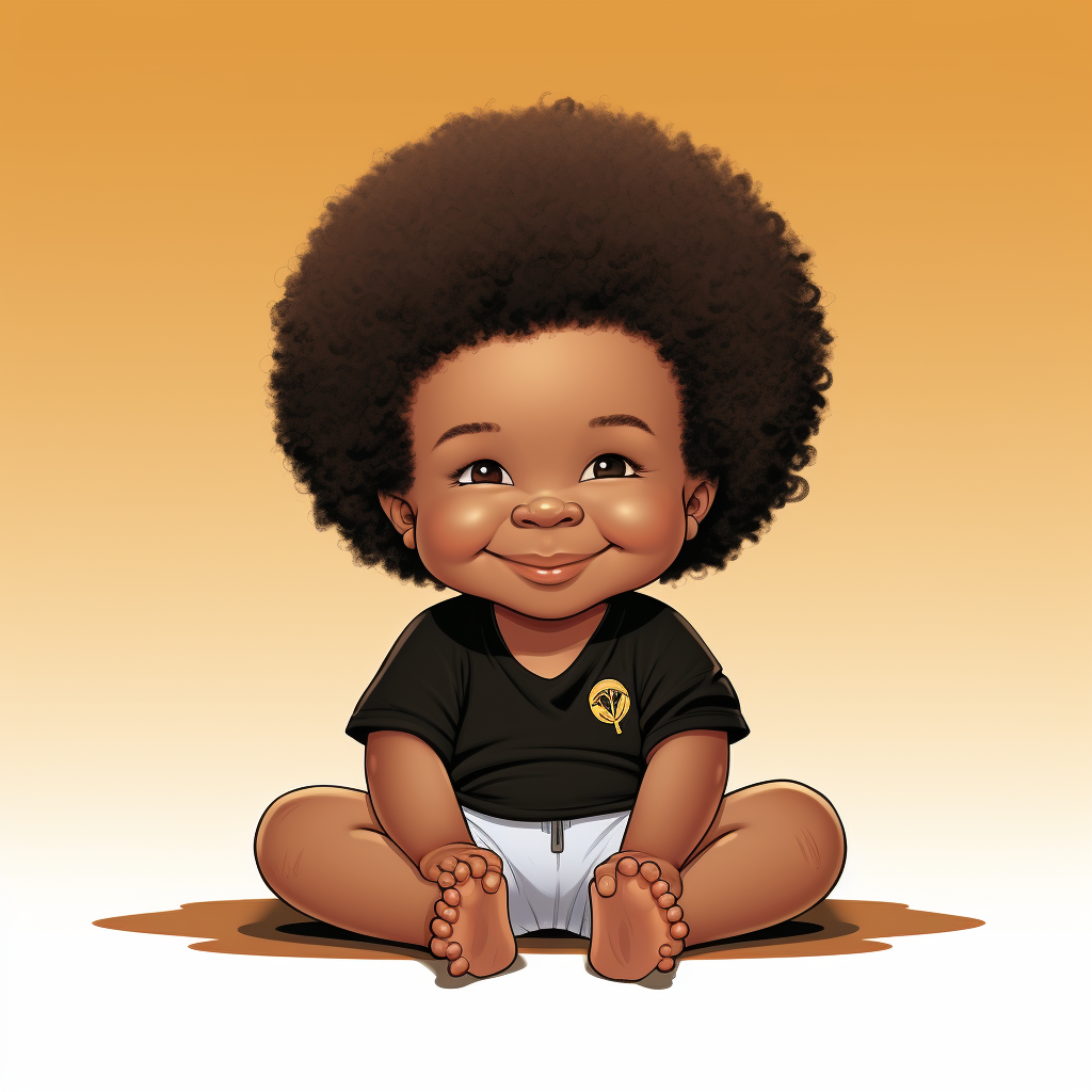 Cute black baby with Afro hair